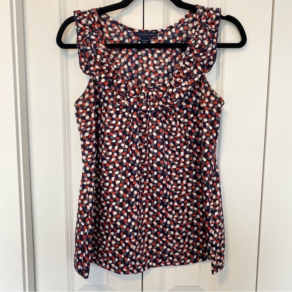 TOMMY HILFIGER | Polka Dot Ruffled Blouse
